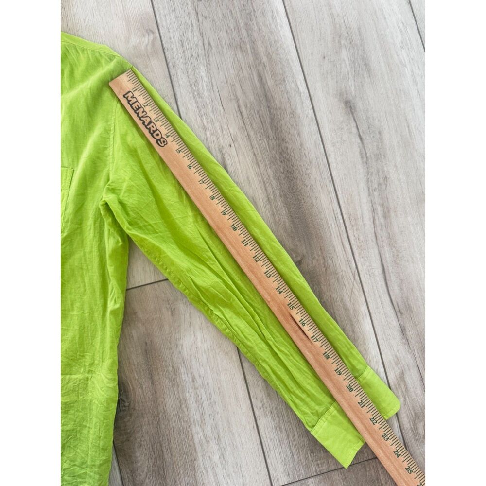 J.Crew Lime Green Garcon Classic Fit 100% Cotton Button Down Shirt Size 4 Summer - Picture 15 of 15